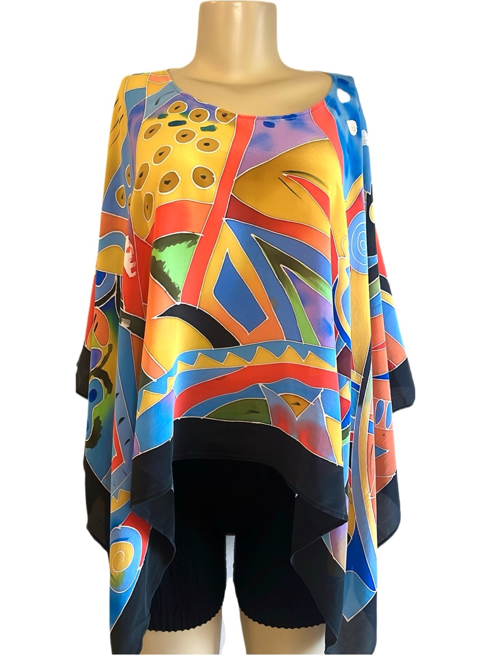 Vintage Dilemma By Dhun Shroff Abstract Painted Silk Shawl